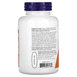 Натуральна добавка NOW Virgin Coconut Oil 1000 mg, 120 капсул - мініатюра 3