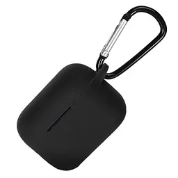 Чохол-накладка DK Silicone Candy Friendly з карабіном для Xiaomi QCY T10/T10 Pro/T11 (black) - мініатюра 3