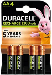 Аккумулятори Duracell Rechargeable AA 1300 mAh, 4 шт. (6832572) - мініатюра 5