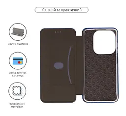 Чехол-книжка для Infinix Smart 8 (X6525)/8 Plus Hot 40i TECNO Spark Go 2024 (BG6)/20C (BG7n)/20 (KJ5n), G-Case, синий, кожаный чехол-книга из экокожи (PU) и TPU, с магнитом, с подставкой и вместительным кардхолдером, противоударный, защита всего корпуса - мініатюра 3