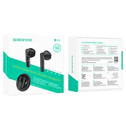 Bluetooth Стерео Гарнітура Borofone BW08 TWS Чорний - мініатюра 7