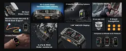 Смарт-годинник Kospet Tank X2 Ultra у протиударному тактичному корпусі silver (16979) - мініатюра 7