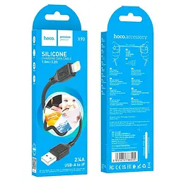 Кабель Hoco Lightning Cool silicone charging data cable X90 1m, 2.4A - мініатюра 3