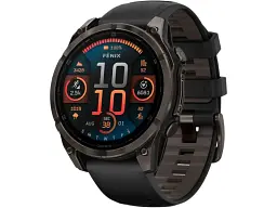 Спортивний годинник Garmin Fenix 8 47mm AMOLED Sapphire Carbon Gray DLC Titanium w. Black/Pebble Gray S. Band (010-02904-20/21)