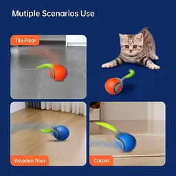 Перезаряджається інтерактивна котяча голочка синього кольору Speedy Sprint Ball Toy для Cat Type-C - мініатюра 9