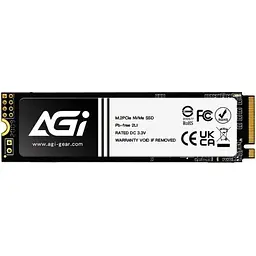 Накопичувач SSD 512Gb AGI AI298 M.2 2280 PCIe Gen 3x4 NVMe 1.3 3D NAND, Retail (AGI512GIMAI298)