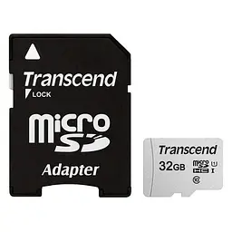 Карта пам'яті Transcend MicroSDHC 32GB UHS-I Class 10 300S + SD-adapter (TS32GUSD300S-A)