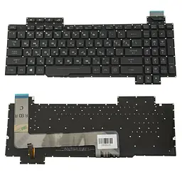 Клавіатура для ноутбука ASUS (GL703VD, GL703VM) rus, black, без фрейма, підсвічування клавіш(оригінал)