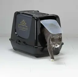 Закритий туалет для котів Moderna Trendy Cat Luxurious із вугільним фільтром чорний 57,4х44,8х42,7 см C245015AA - мініатюра 3