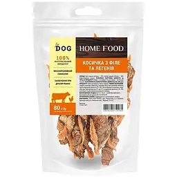 Ласощі для собак Home Food косичка з філе та легенів 80 г