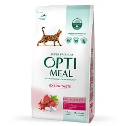 Сухой корм для кошек Optimeal с телятиной, 1.5 кг