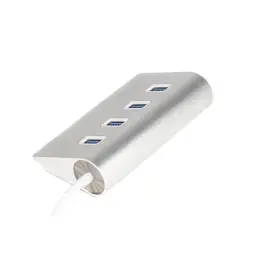 Хаб USB Maxxter HU3A-4P-01, Silver, USB 3.0 - 4xUSB 3.0, кабель 30 см, алюмінієвий корпус - мініатюра 3