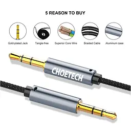 Зарядний пристрій Choetech AUX - TRS Audio 3.5мм M/M 1,2м (AUX002) - мініатюра 8