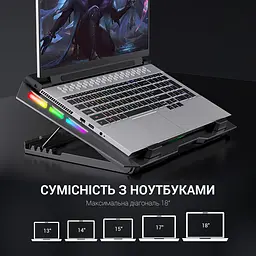 Охолоджувальна підставка для ноутбука GamePro Black (CP740) - мініатюра 11