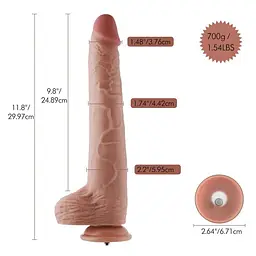 Фалоімітатор Hismith Silicone Dildo with Vibe KlicLok 11.8″ з вібрацією для секс-машин - мініатюра 2