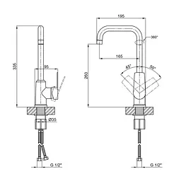 Змішувач для кухні Brinex 35C 20F - мініатюра 2
