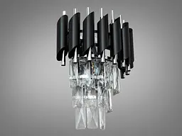 Бра настінне Diasha 9001-2W-BK+CH, 2 лампи E14, 40W, металевий каркас, висота 30 см, сучасний стиль, IP20 - мініатюра 3