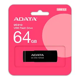 USB флеш накопичувач ADATA 64GB UC310 Black USB 3.0 (UC310-64G-RBK) - мініатюра 4