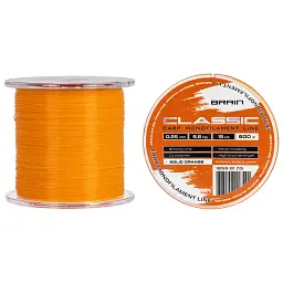 Волосінь Brain Classic Carp Line (solid orange) 600 м 0.25 мм 15 lb 6.6 кг