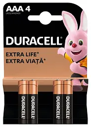 Лужні батарейки Duracell AAA, 4 шт. (6409629) - мініатюра 2