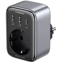 Зарядний пристрій Ugreen 3xUSB 30W Outlet Extender (2хUSB-A+USB-C) CD314 (90613)