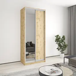 Шафа-купе дводверна MebelStar Стандарт AL ДСП/Дзеркало 100x60x240 см Дуб тахо (MBS-3780)