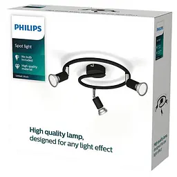 Cвітильник Philips Limbali plate/spiral black 3x50W 230V стельовий/настінний акцентного освітлення (929003253301) - мініатюра 2