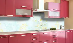 Вініловий кухонний фартух Польові Ромашки наклейка ПВХ візерунки Квіти Блакитний 60х300 см Happy Pocket Z181549 - мініатюра 2