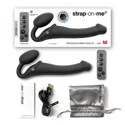 Безремінний страпон Strap-On-Me Vibrating M, 18 см - мініатюра 6