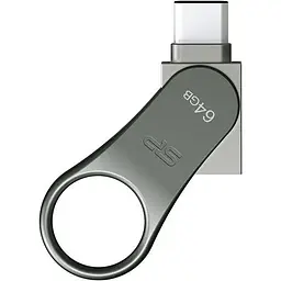 USB Flash накопичувач Silicon Power 64GB Mobile C80 USB 3.0/Type-C silver (SP064GBUC3C80V1S) - мініатюра 3