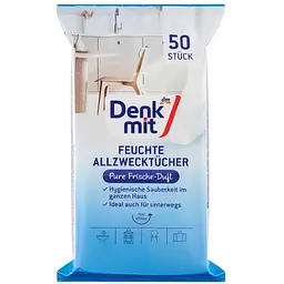 Універсальні вологі серветки для прибирання DenkMit, свіжий аромат, 50 шт.
