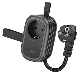 Мережевий зарядний пристрій подовжувач Hoco NS6 2 USB/ Type-C 1 розетка 1.1m чорний