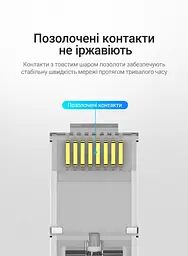 Модульний штекер для обтискання мережевого кабелю Vention 100 конекторів RJ45 Cat.6A FTP для мереж 10 Гбіт/с Для однодротяних і багатодротяних жил 23–26 AWG з діаметром ізольованої жили до 1,1 мм У комплекті 100 пластикових вставок-напрямних для жил Прозорий корпус із золотистими контактами (IDLR0-100) - мініатюра 7