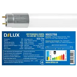 Лампочка Delux FLE-004 9 Вт 0,6м T8 4000K 230В G13 скло (90022706) - мініатюра 3