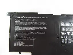 Акумулятор для ноутбука Asus UX31A C22-UX31, 6840 mAh (50Wh), 6cell, 7.4V, Li-Po, чорний - мініатюра 3