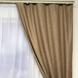 Мармурові лляні штори кавового кольору на тасьмі 2шт. 150х270 ALBO pbe0052463 - мініатюра 6