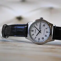 Чоловічі кварцові годинники наручні з шкіряним ремінцем оригінал Casio MTP-V006L-7BUDF (модуль №1333) - мініатюра 5