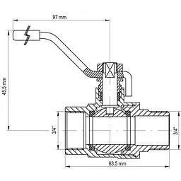 Кран кульовий Koer 3/4" ГШР (KR.215) KR0044 - мініатюра 3