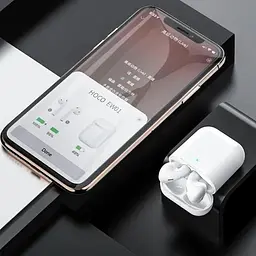 Навушники повністю бездротові Hoco EW01 Plus BT 5.1 стерео гарнітура біла - мініатюра 4