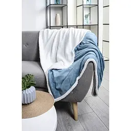 Ковдра Soho Plush hugs Silver blue флісова, 200х150 см, блакитна з білим (1223К) - мініатюра 6