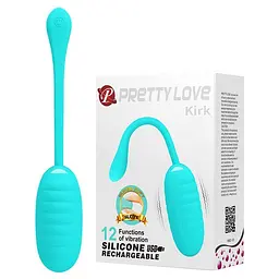 Віброяйце Pretty Love Kirk Vibrating Egg Mint, 8х3,5 см бірюзовий