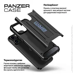 Чехол для Samsung Galaxy A06 (A065), Panzer, черный, противоударный, бронированный, милитари, панель-накладка, защита всего корпуса, защита дисплея и камеры, термополиуретан (TPU) + поликарбонат (PC), ArmorStandart (ARM80148) - мініатюра 4