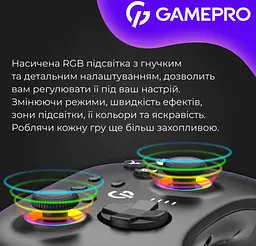 Геймпад джойстик GamePro GP-X13-B Xinput Bluetooth/2.4G/USB (Switch/PC/iOS/Android) Black - мініатюра 15