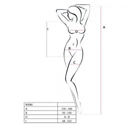 Бодістокінг з доступом Passion BS086 red вертикальна сітка виріз на спинці One size - мініатюра 3