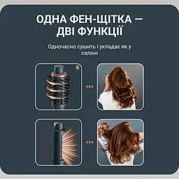 Фен-щітка Rowenta Air Rotate 1300 Вт чорно-золотий (UB9920E0) - мініатюра 15