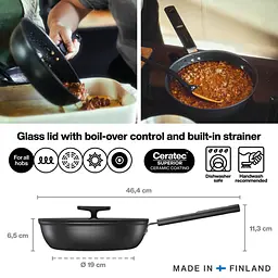 Сотейник Fiskars Hard Face з кришкою 24 см (1075528) - мініатюра 2