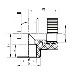 Кутник інсталяційний ВР Koer 20x1/2F PPR K0123.Pro KP0147 - мініатюра 2