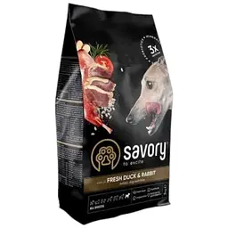 Сухий корм Savory для собак усіх порід, зі свіжою качкою й кроликом, 3 кг