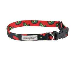 Нашийник для собак Amiplay Be Happy L 35-50 * 2,5 см - вишня