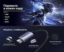 Кабель HDMI UGREEN HD188 2.1 кутовий 90° 8K 60 Гц 3 м чорний (85242) - мініатюра 7